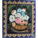 Mexican Talavera Mural Canasta De Flores